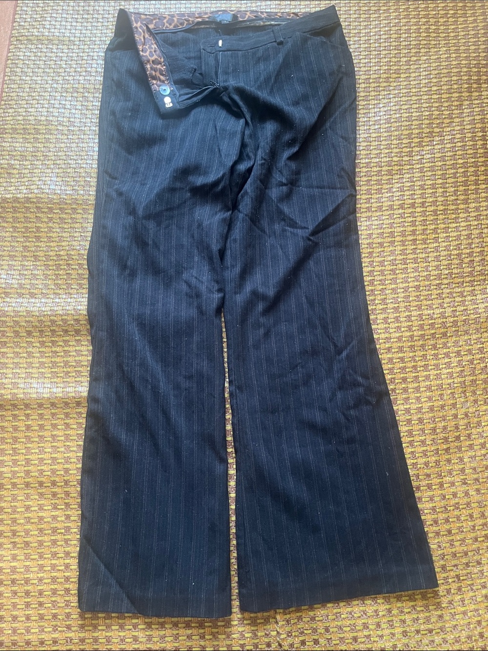 mandee Black Pinstripe Wide Leg Pants